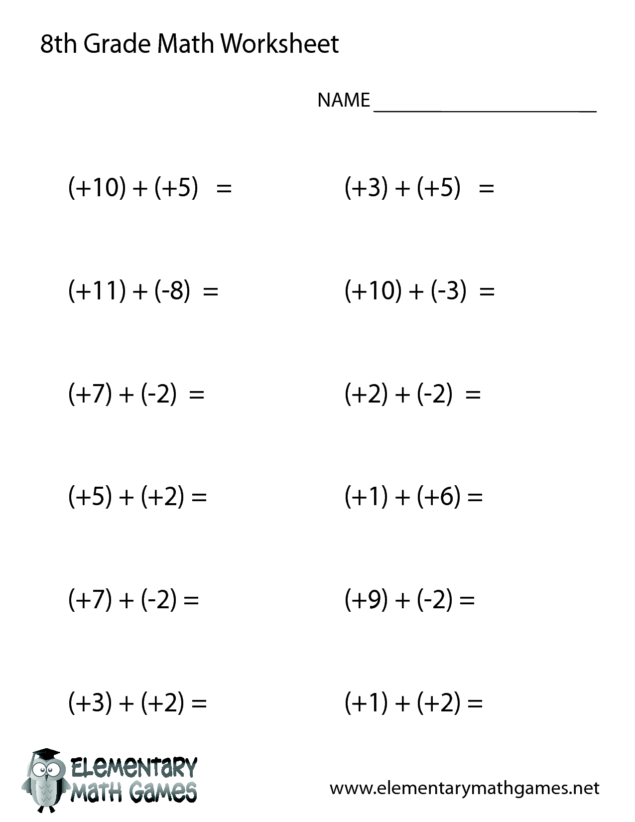 8th Grade Math Worksheets Printable | 8th grade math worksheets ...