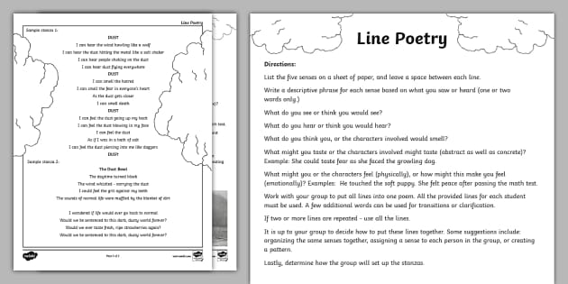 Eighth Grade Line Poetry Activity (Teacher-Made) - Twinkl