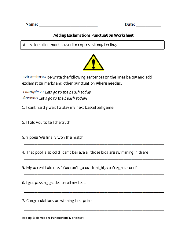 worksheets library | Punctuation Worksheets