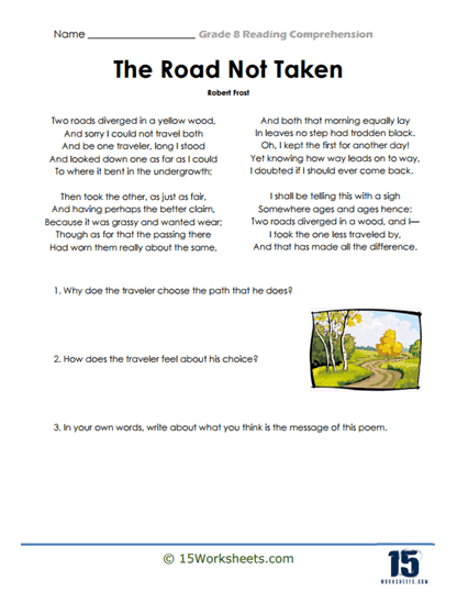 Grade 8 Reading Comprehension Worksheets