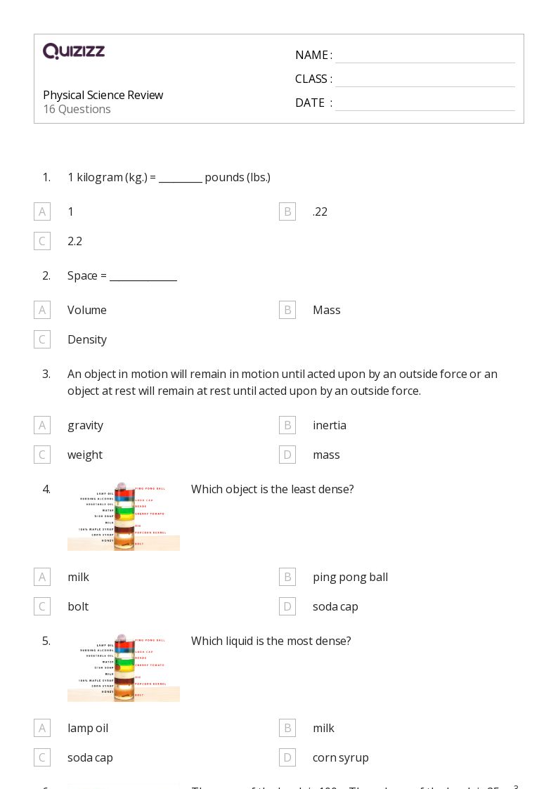 50+ Science worksheets for 8th Grade on Quizizz | Free &  Printable