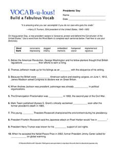 8th grade vocabulary words and definitions worksheet