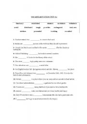 8th grade vocabulary worksheet