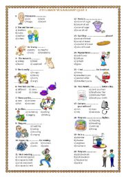 English Exercises: grade 8 vocabulary quiz