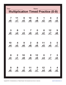 9 multiplication worksheet