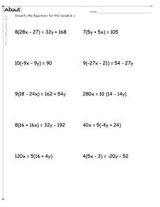 9th grade algebra printable worksheet