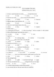 English revision test for Grade 9 - ESL worksheet by dieuhong2912
