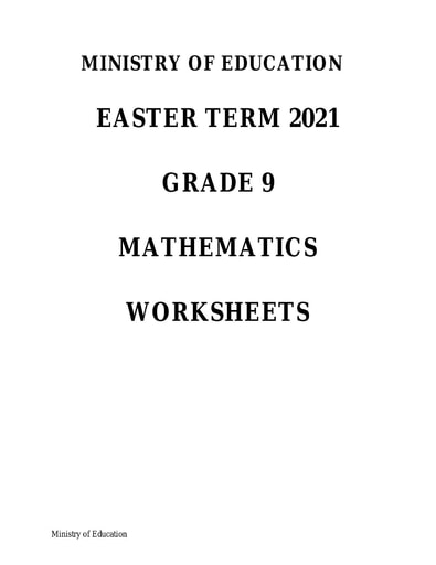 9th grade math worksheet pdf