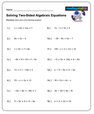 Free 9th Grade Math Worksheets—Printable w/ Answers — Mashup Math