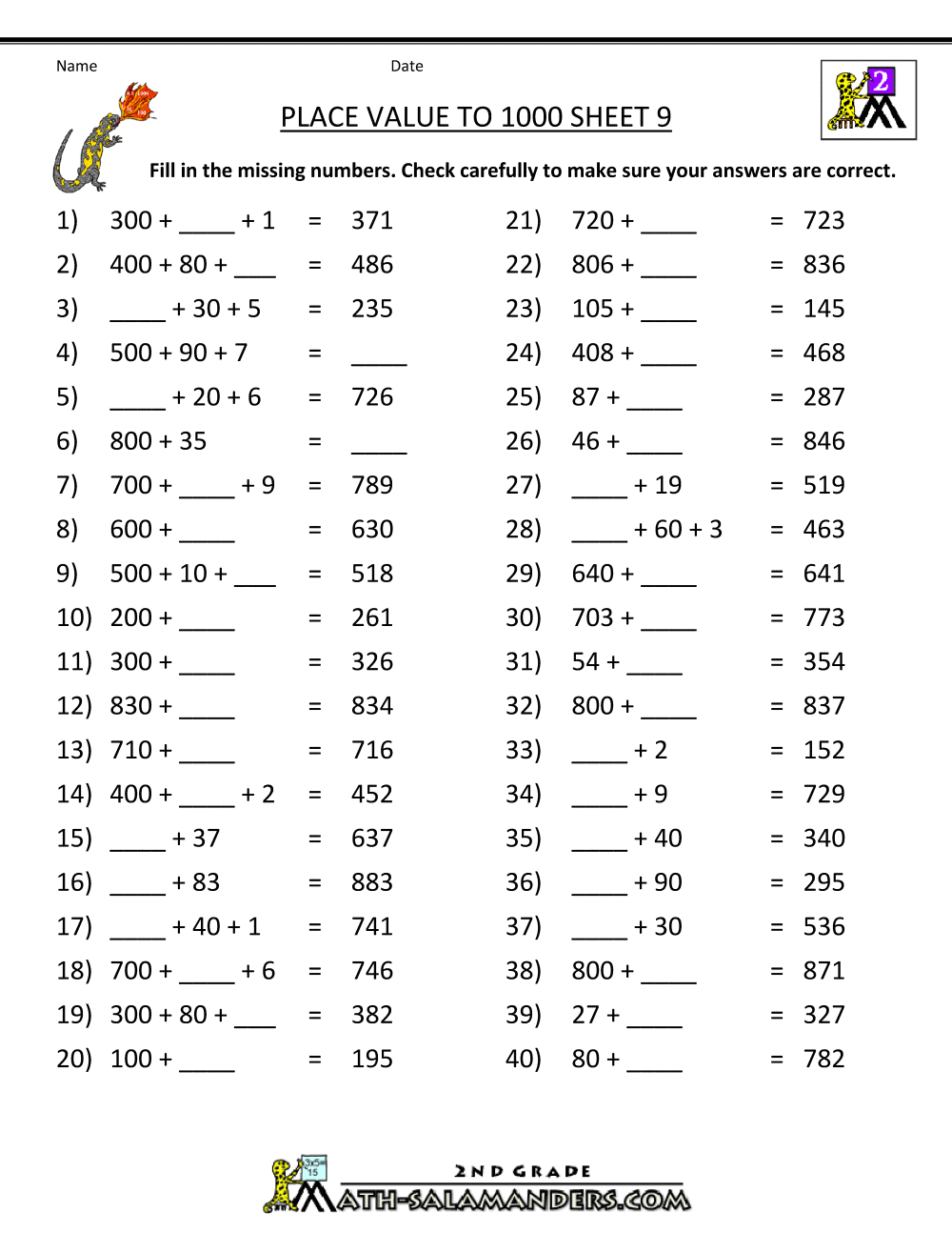 9th grade math worksheet printable