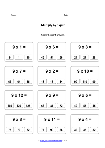 9th grade multiplication worksheet