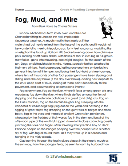 Grade 9 Reading Comprehension Worksheets
