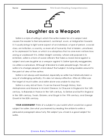 9th grade reading comprehension worksheet pdf