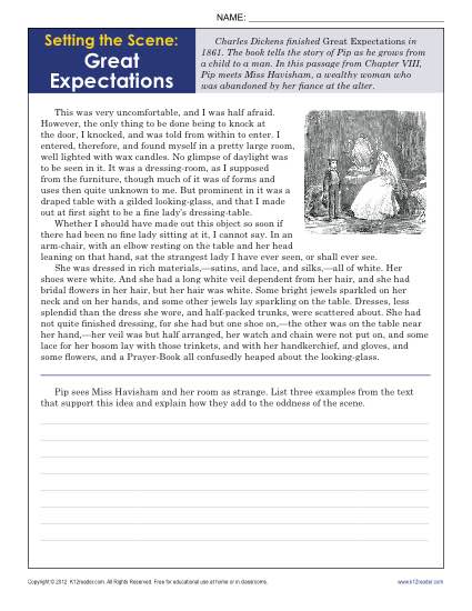 9th grade reading worksheet