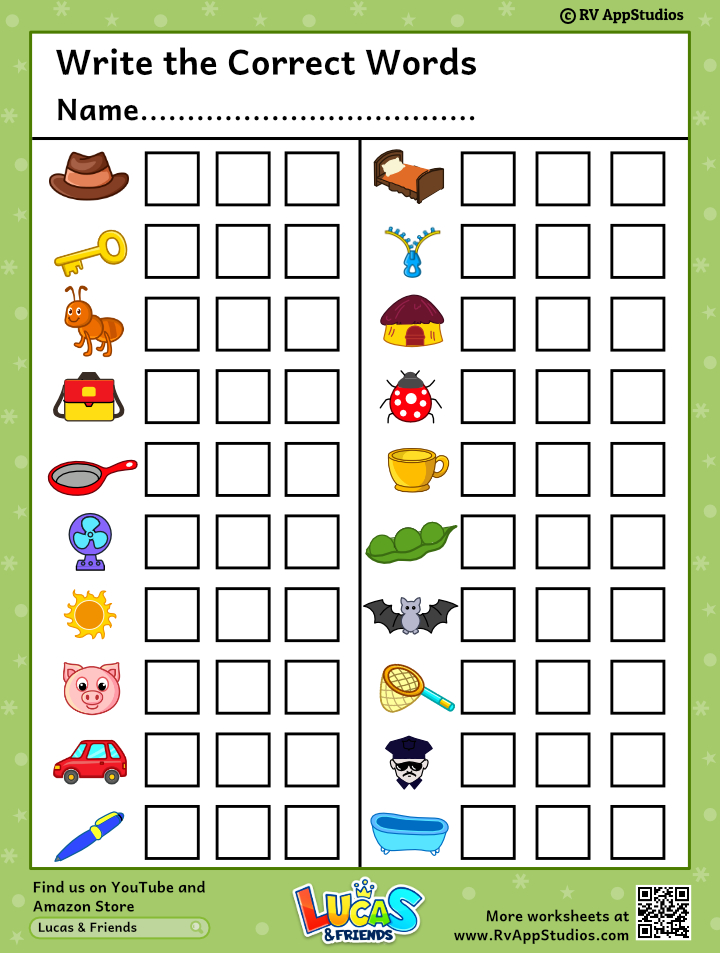 Free Identify Pictures Worksheet for Kids