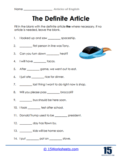Articles of English Worksheets - 15 Worksheets Library