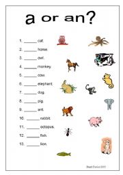 A and an worksheet 3