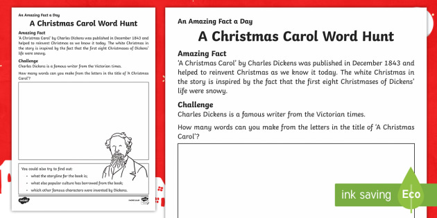 a christmas carol worksheet