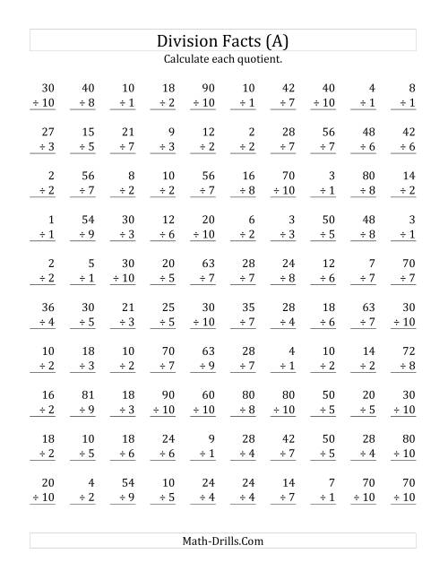 a math division practice