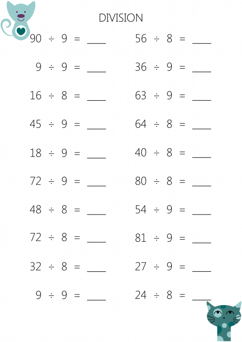Mental Division Worksheet #6 - KidsPressMagazine.com