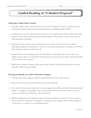 a modest proposal worksheet answers
