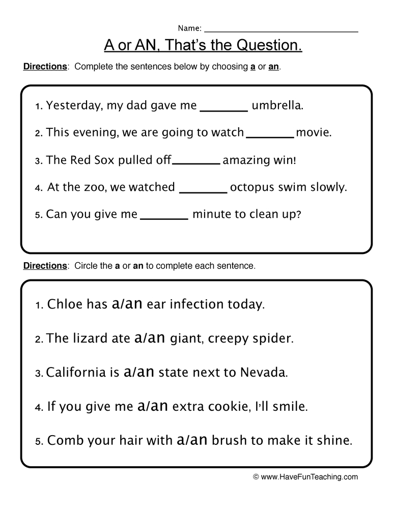 A an online exercise for A1  