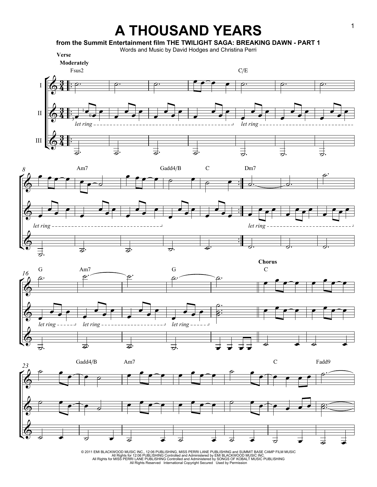 a thousand years printable sheet music