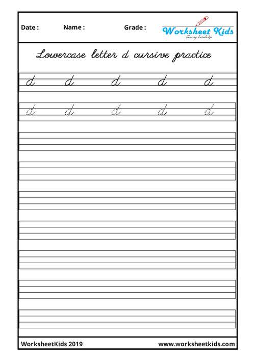 Small Letter Cursive Writing : Free Printable Worksheets - 5th Grade