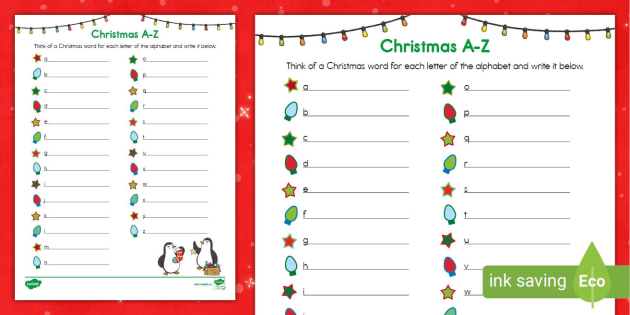 a to z worksheet