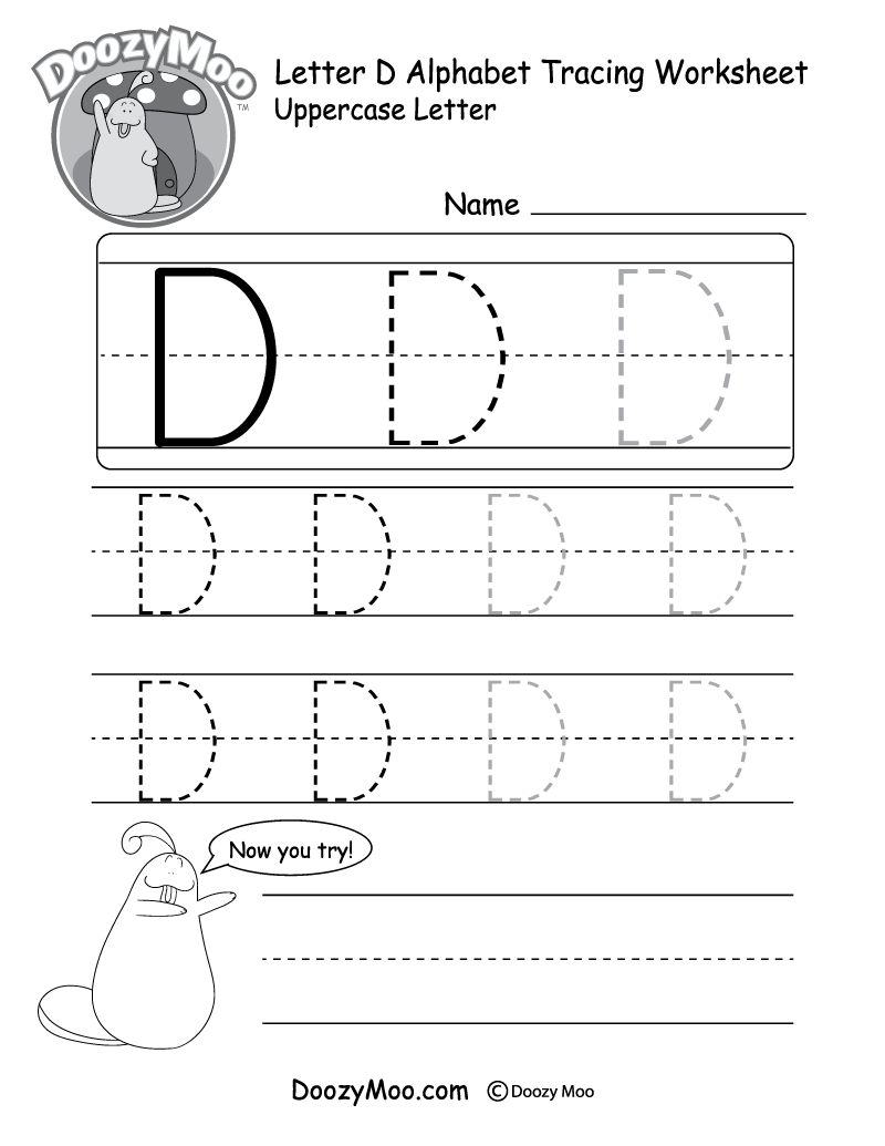 Uppercase Letter Tracing Worksheets (Free Printables) - Doozy Moo