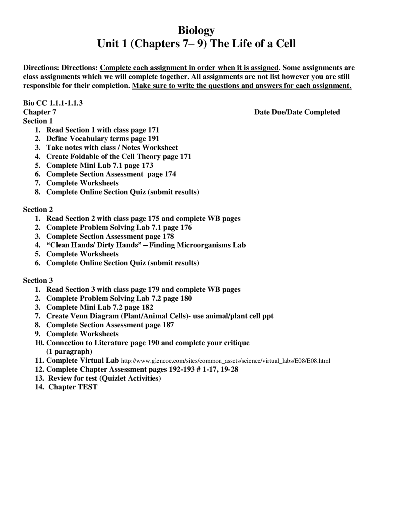 a view of the cell worksheet answers