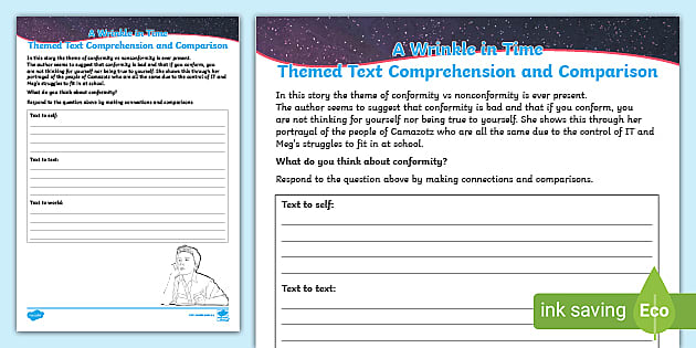 a wrinkle in time worksheet