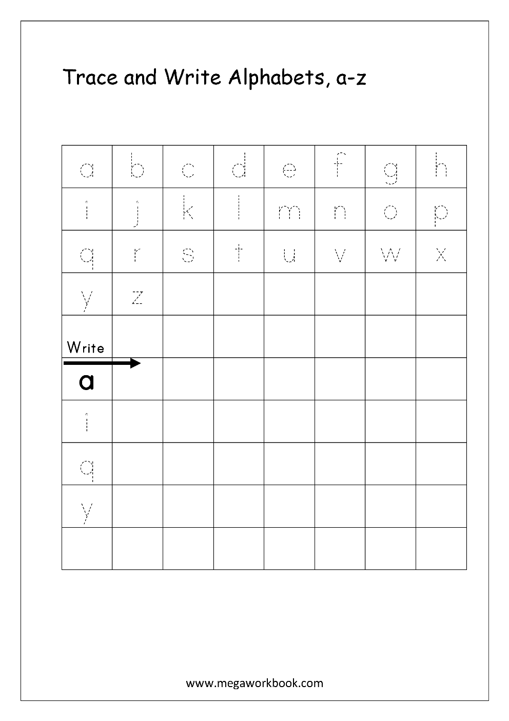 a z writing worksheet
