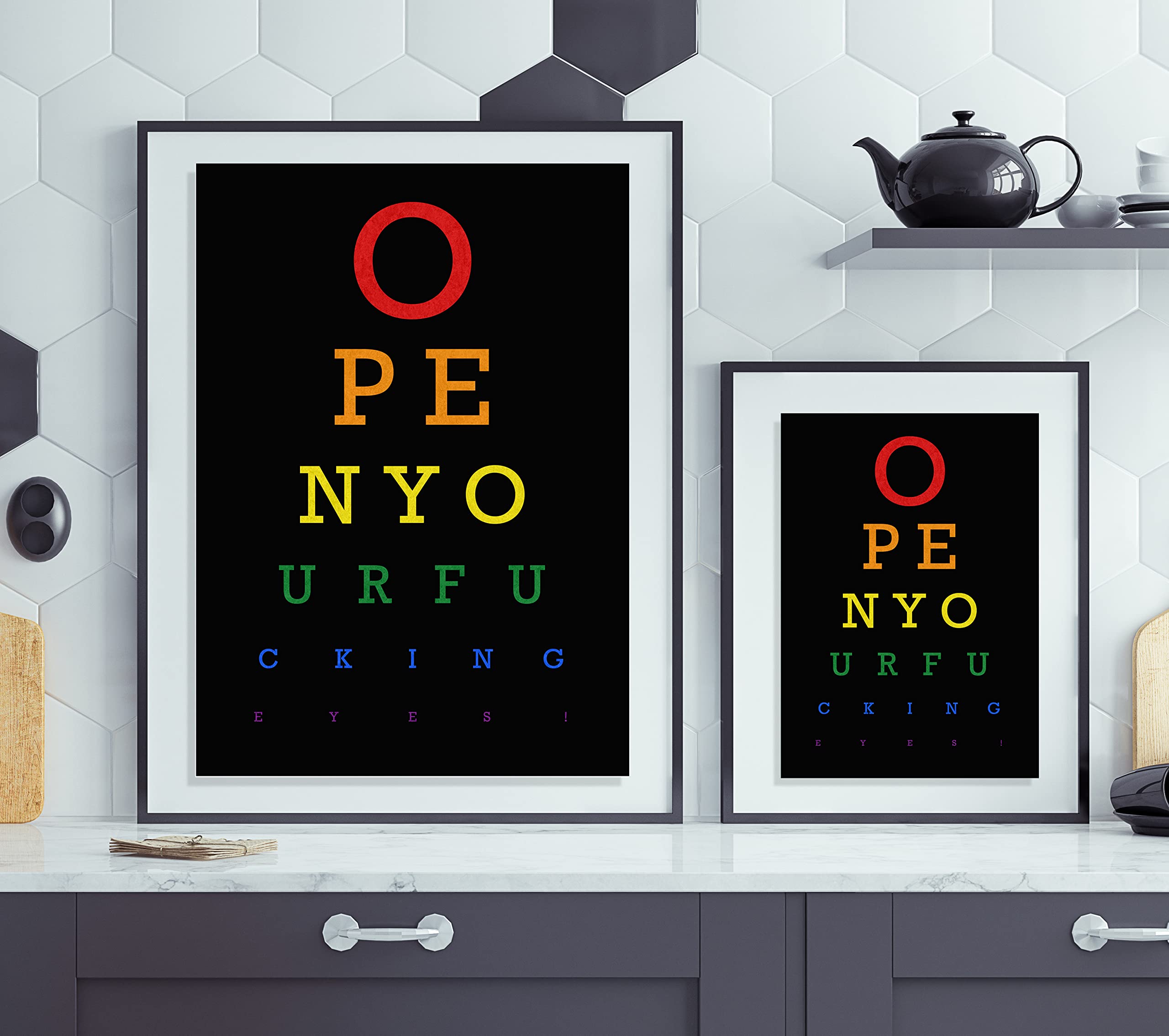 PRIDE Eye Test Vision Chart. Open Your Fucking Eyes. A4 A3 Art ...