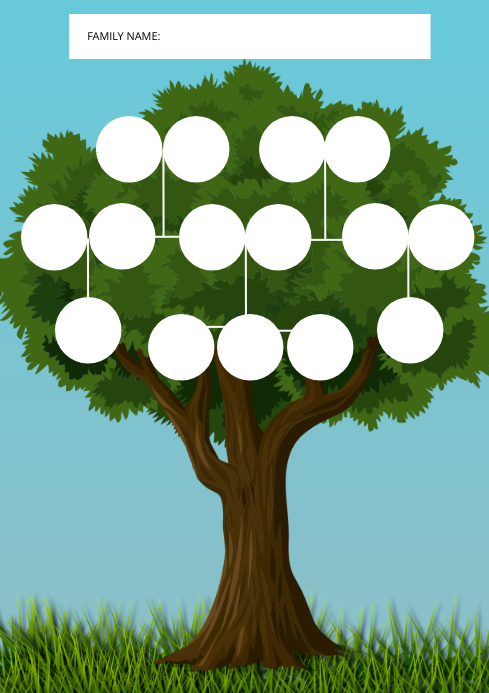 printable family tree design template worksheet | PosterMyWall