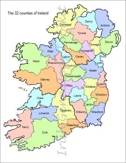 a3 printable map of ireland