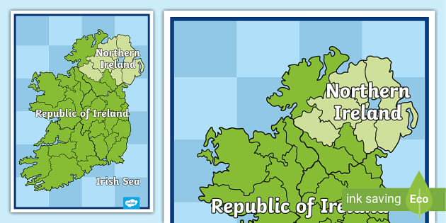 Printable Map of Ireland - Irish Map - Display Resource - Worksheets ...