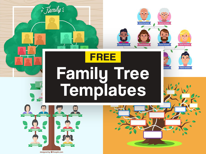 25+ Best Family Tree Templates (Free &  Premium) - 2022