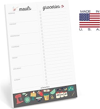 Weekly Meal Planner and Perforated Grocery List Magnet Pad- A5 ...