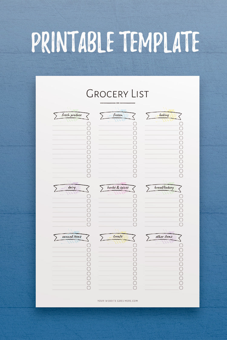 a5 grocery list printable