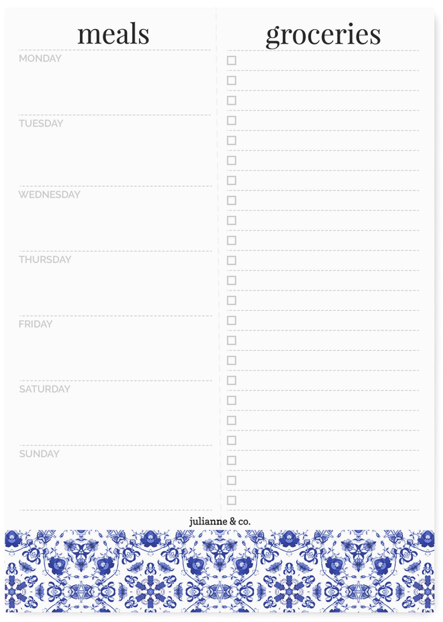 Amazon.com : Weekly Meal Planner Notepad By Julianne &  Co. - Food ...