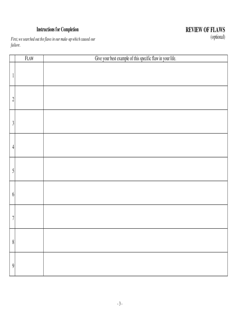 aa 4th step worksheet excel