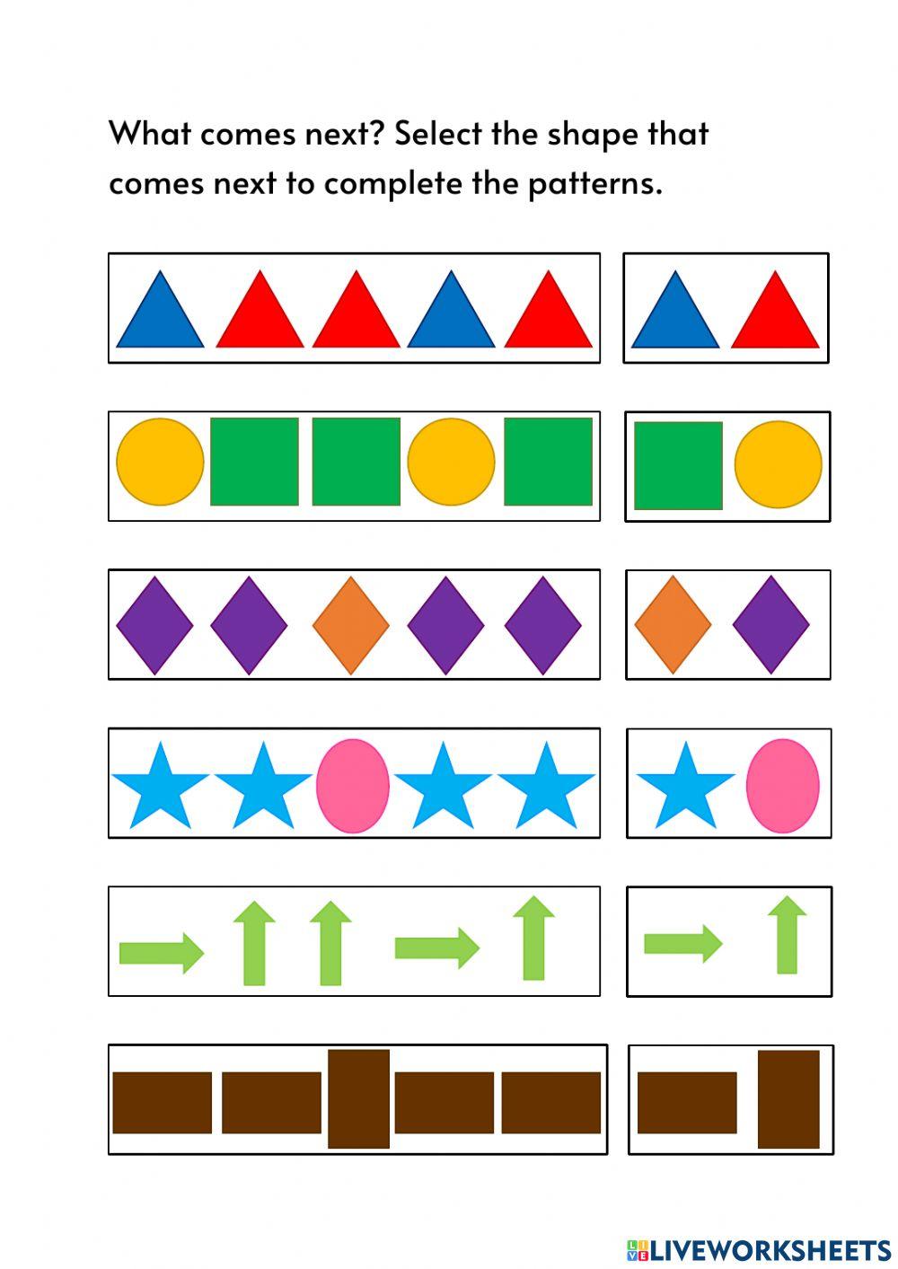 Patterns For Preschool Patterns For Kindergarten Pattern