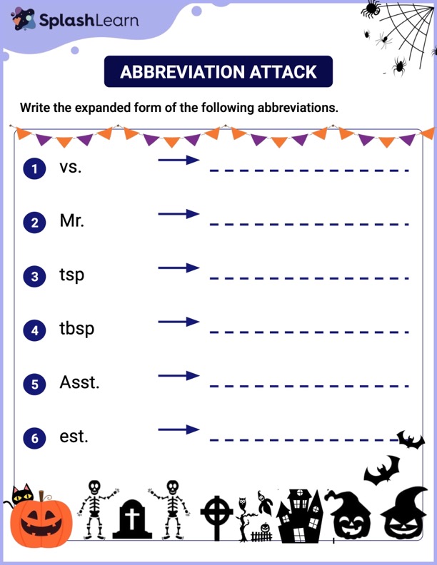 Abbreviation Attack - Printable Vocabulary Worksheet