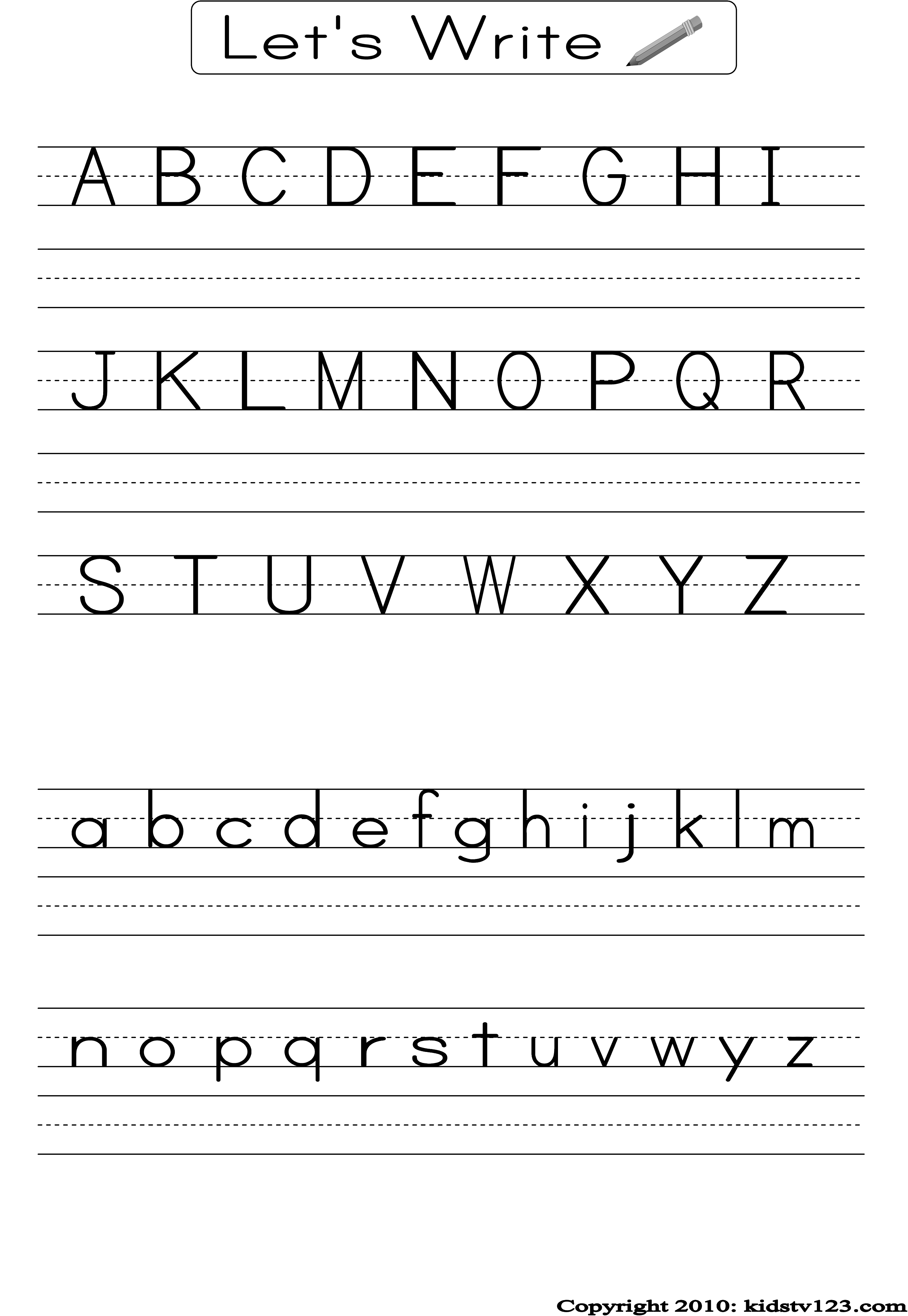 abc alphabet writing worksheet