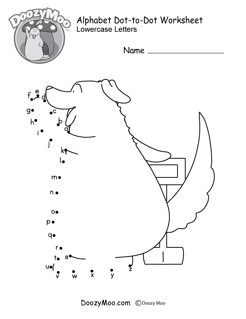 Alphabet Connect the Dots Worksheets (Free Printables) - Doozy Moo