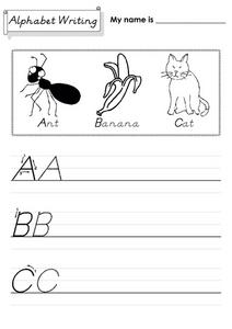 Alphabet Writing, A, B, C (DNealian) Worksheet for Pre-K ...