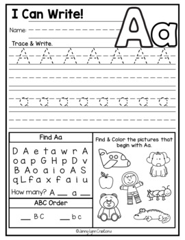 abc for kindergarten worksheet