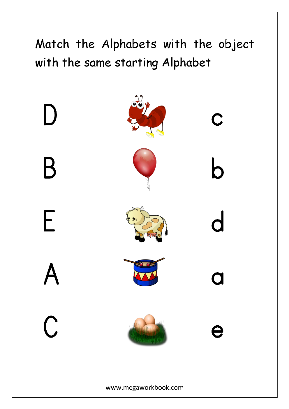 Letter Matching Worksheets - Alphabet Matching Worksheets ...