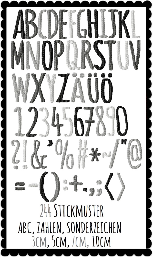♥little ABC+NUMBERS simple♥ Embroidery FILE for 10x10cm 244 Signs!!!